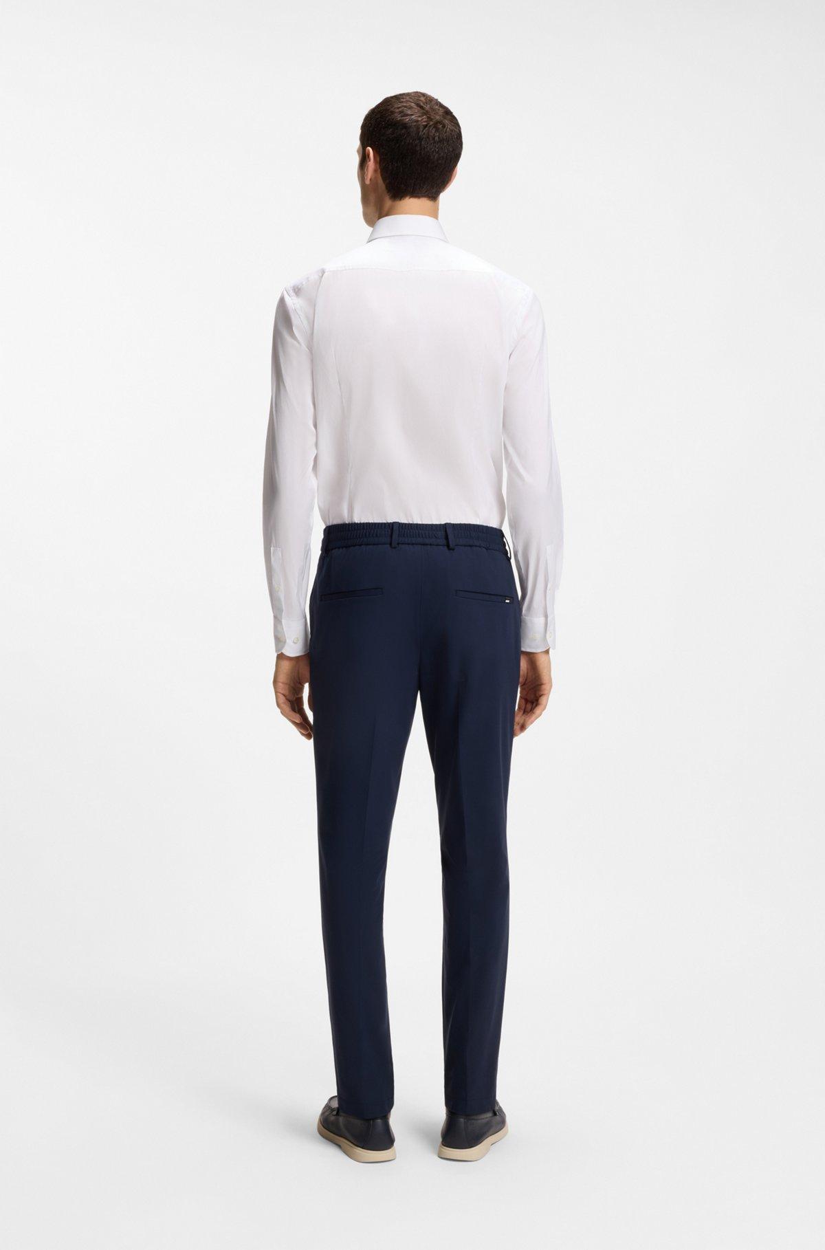 Slim-fit shirt in easy-iron cotton-blend poplin Product Image