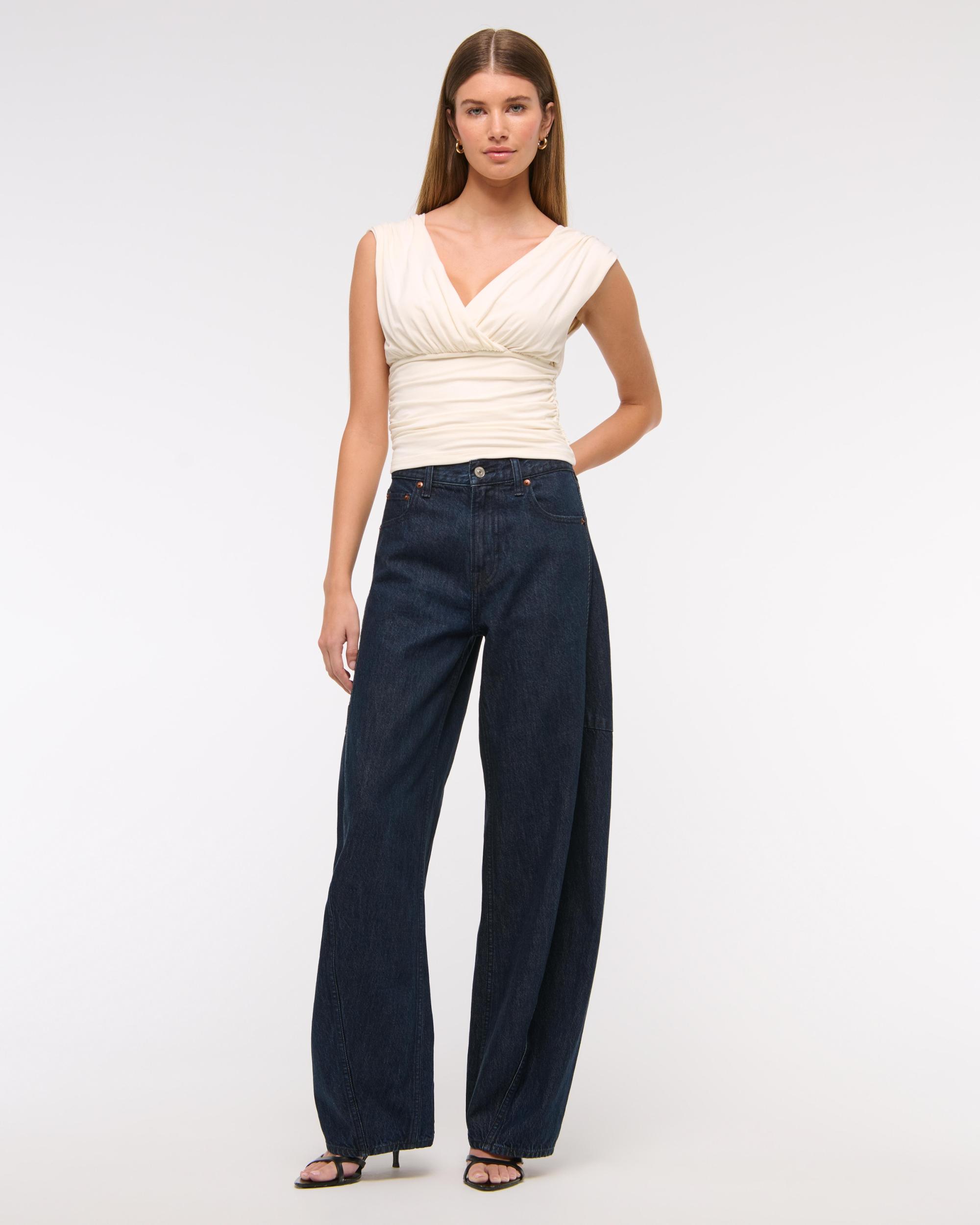 Ruched V-Neck Top Product Image