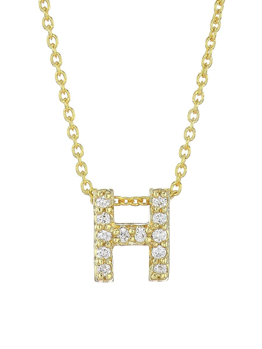 Womens Tiny Treasures Diamond & 18K Yellow Gold Initial Necklace Product Image