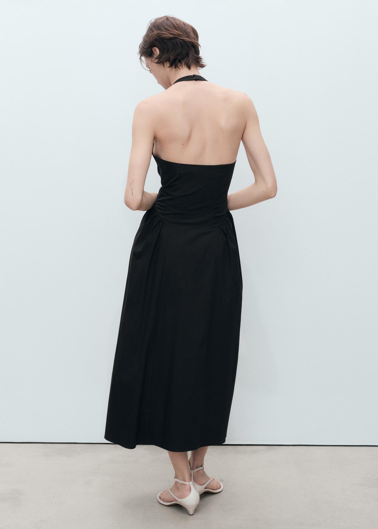 Halter neck cotton midi-dress - Women | MANGO USA Product Image