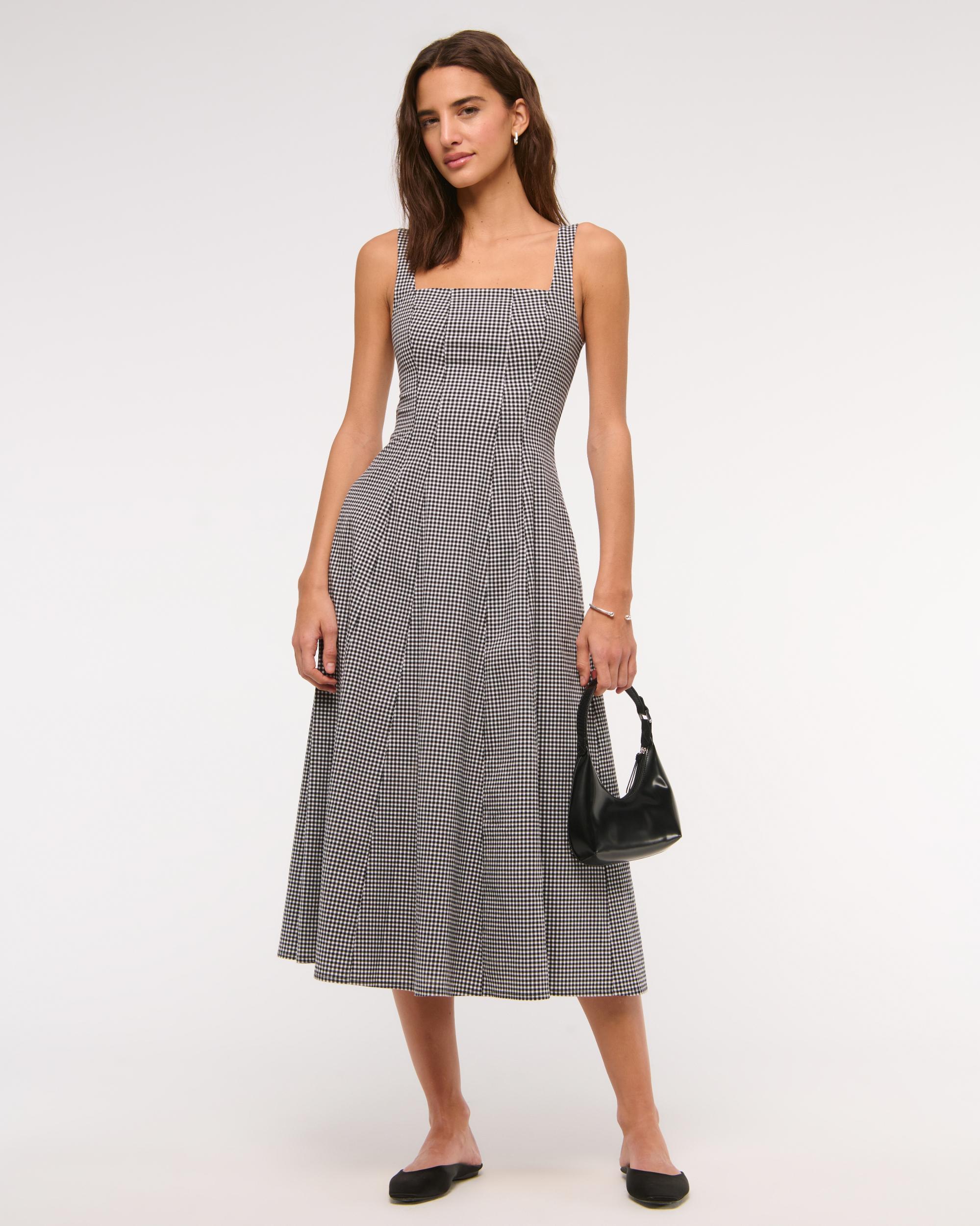 The A&F Mila Stretch Midi Dress Product Image