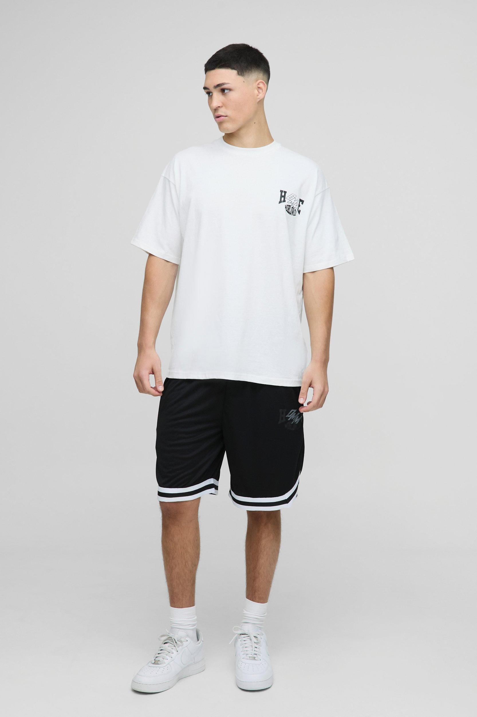 Oversized Homme Basketball Short Set | boohooMAN USA Product Image
