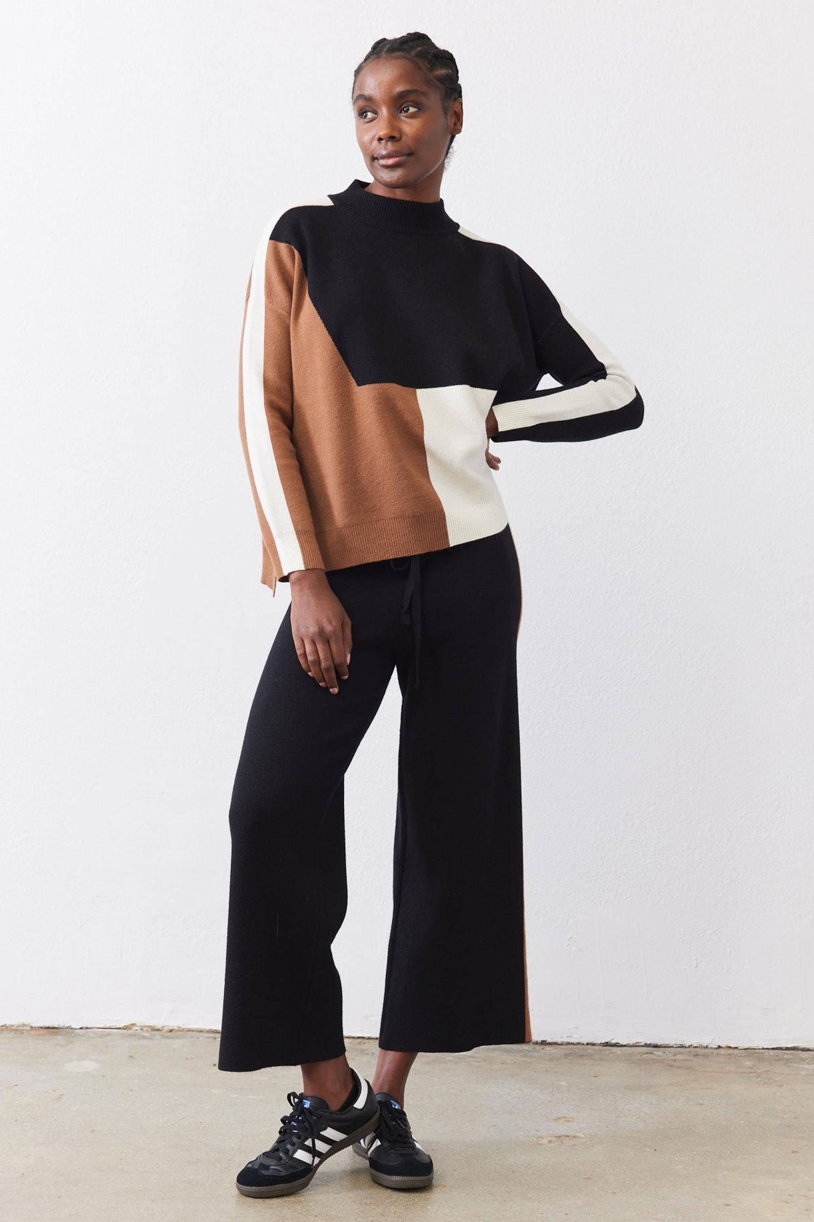 Light Knit Colorblock Sweater Product Image