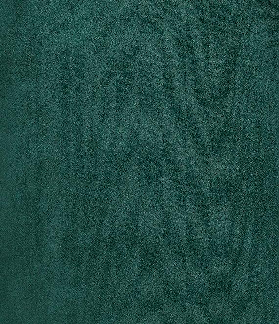 Kensie Faux Suede V-Neck Short Pleated Sleeve Mini Dress Product Image