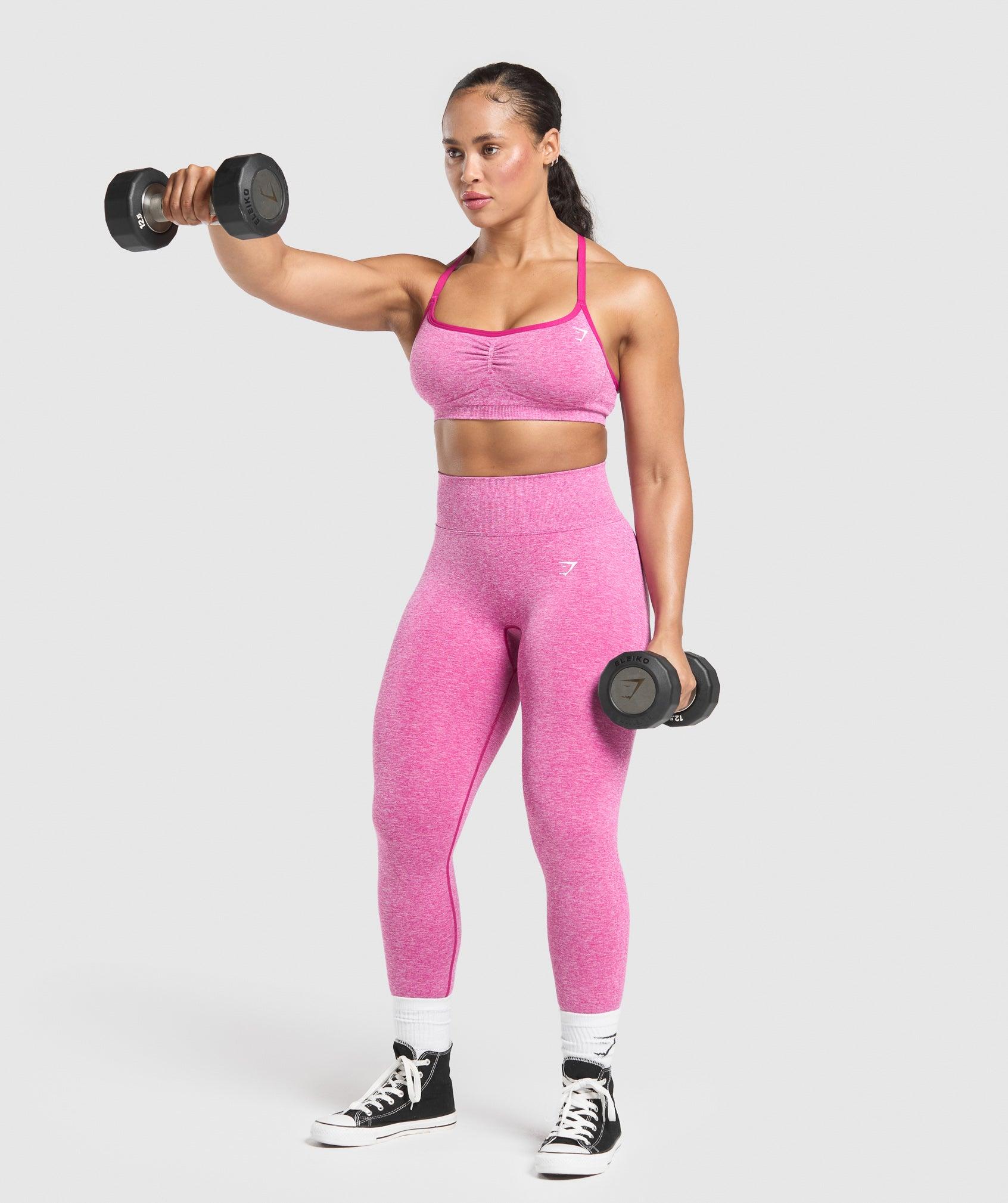 Gymshark Lift Seamless Leggings - Winning Pink/White Marl Female Product Image
