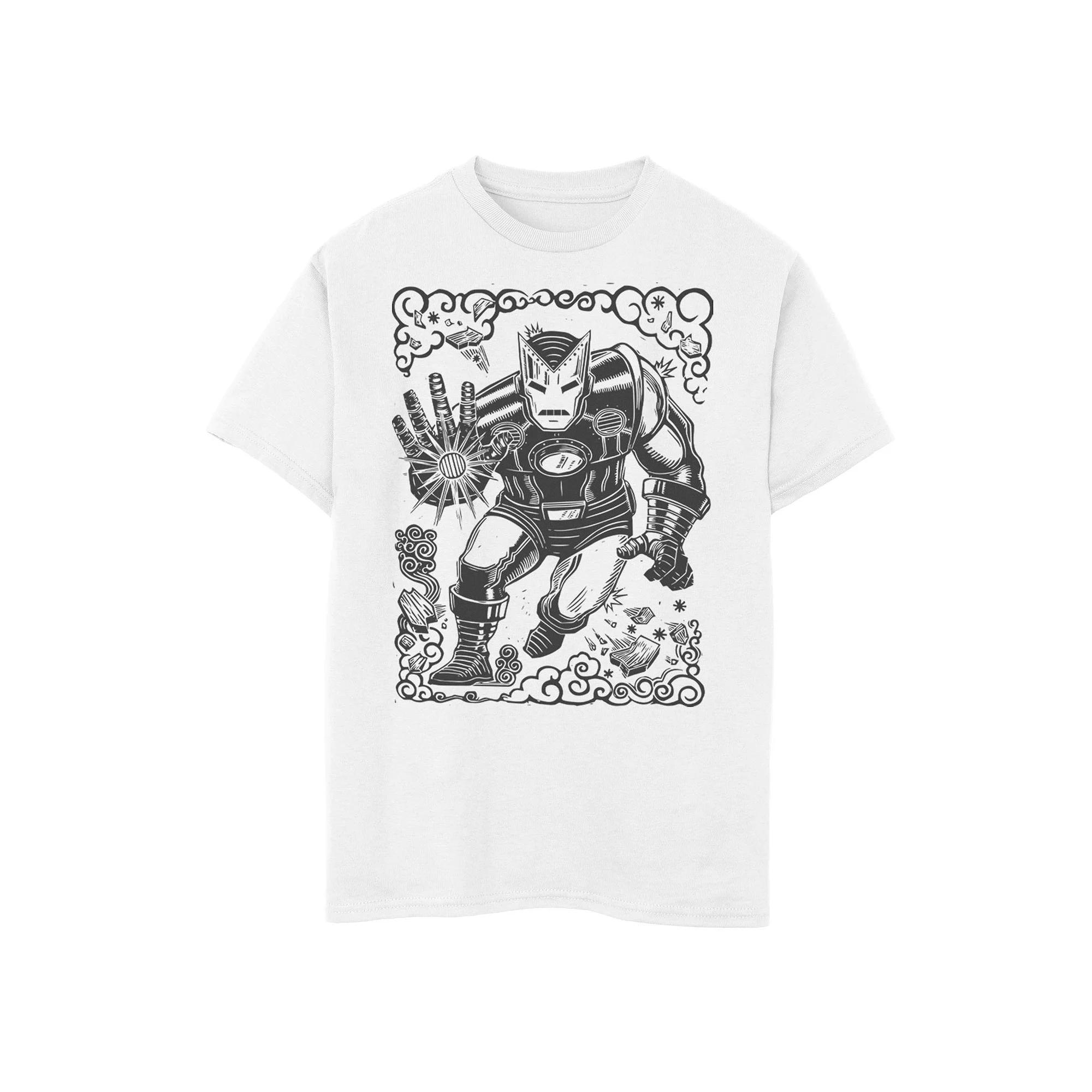 Boys 8-20 Marvel Iron Man Woodcut Portrait Graphic Tee, Boy's,  Product Image