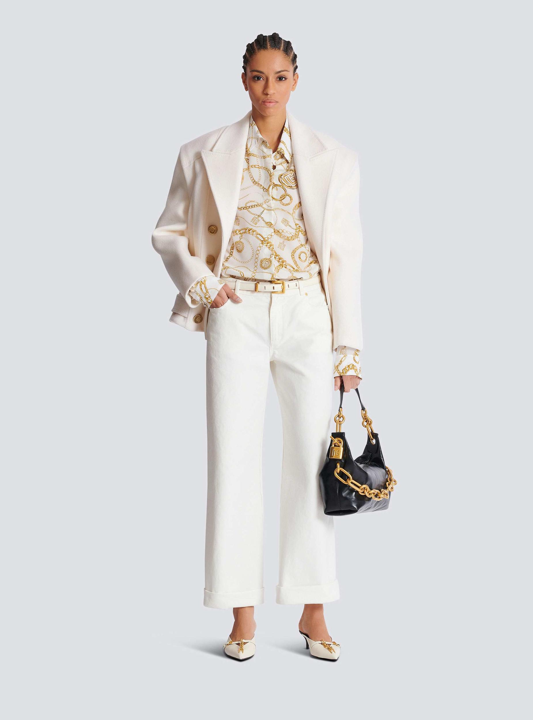 Plain denim straight-fit jeans Product Image