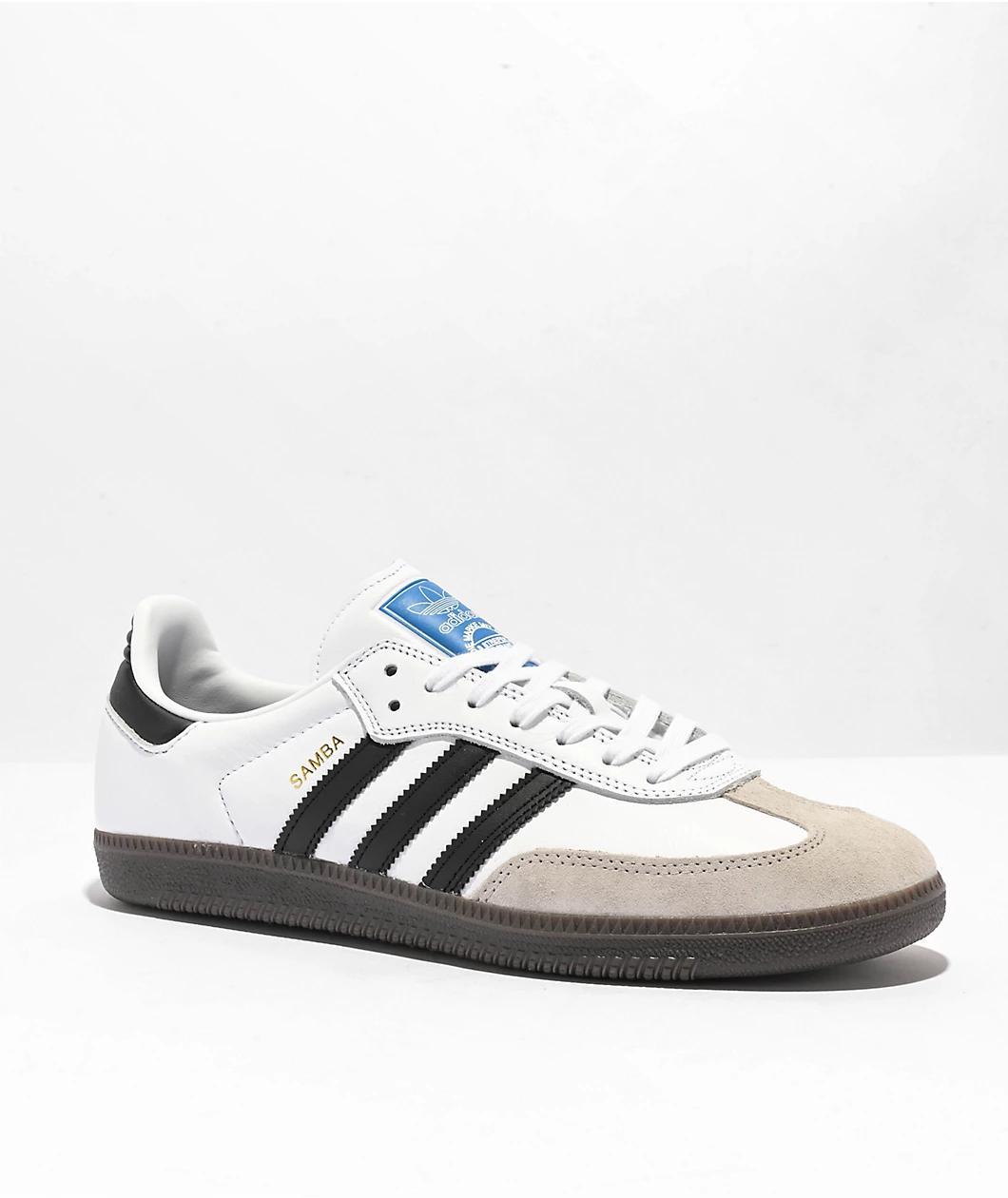 adidas Samba ADV White, Black & Gum Skate Shoes Product Image
