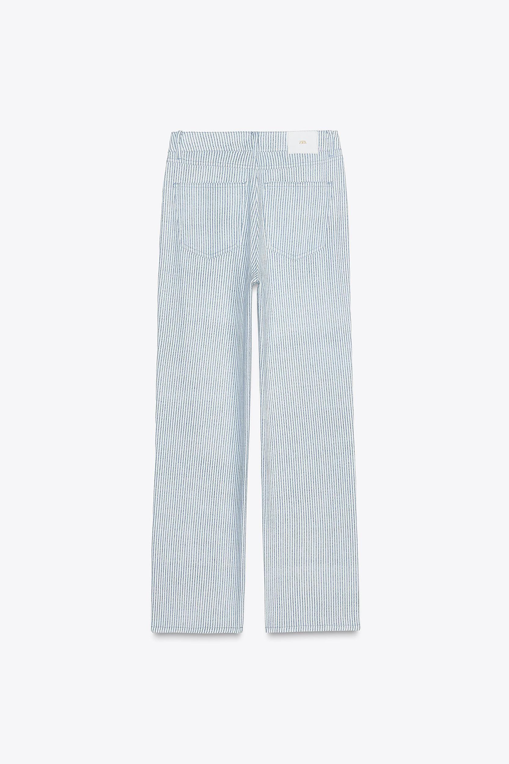 STRIPED PRINT STRAIGHT CUT PANTS Product Image