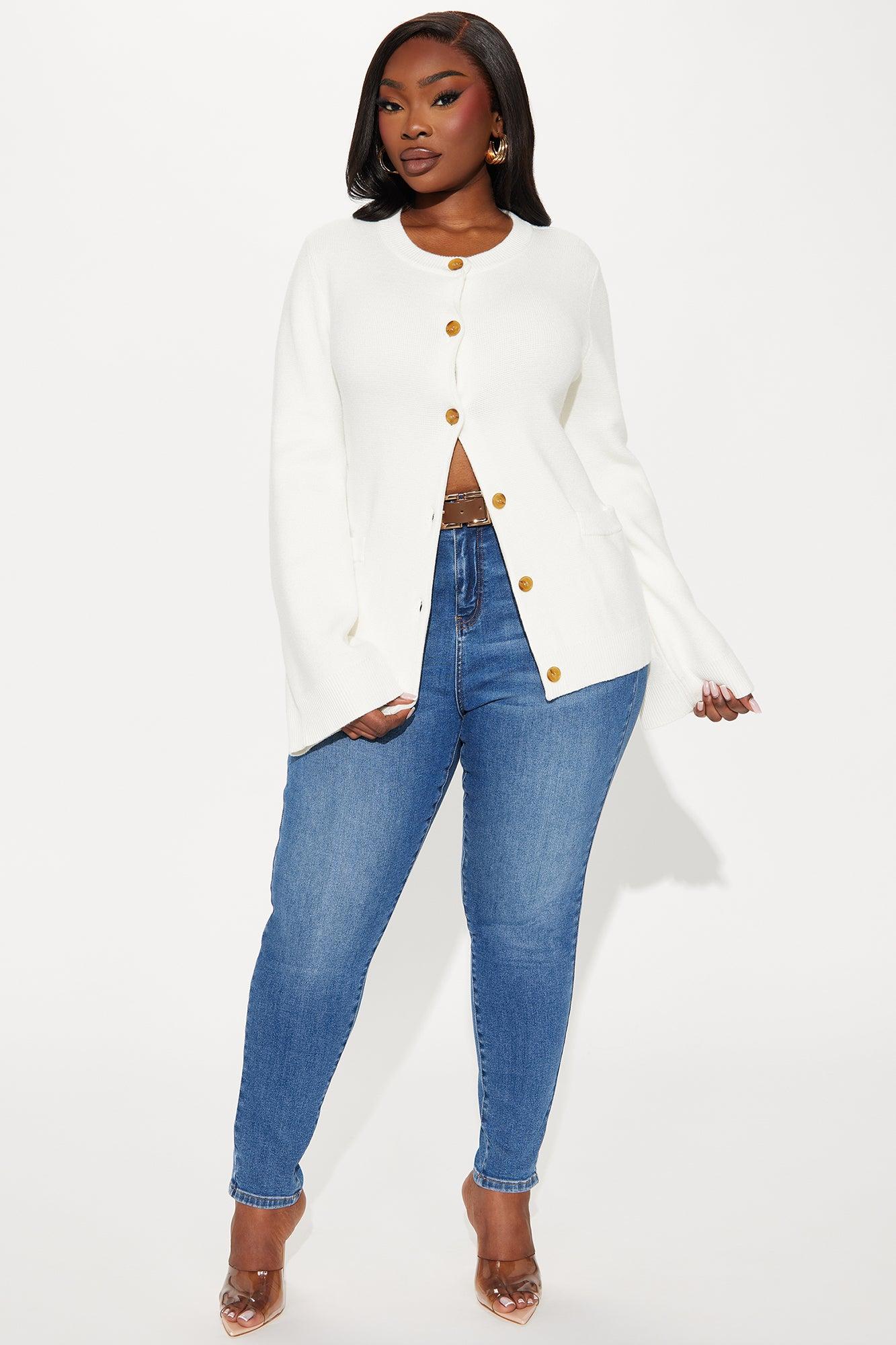 Grace Bell Sleeve Cardigan - Ivory Product Image