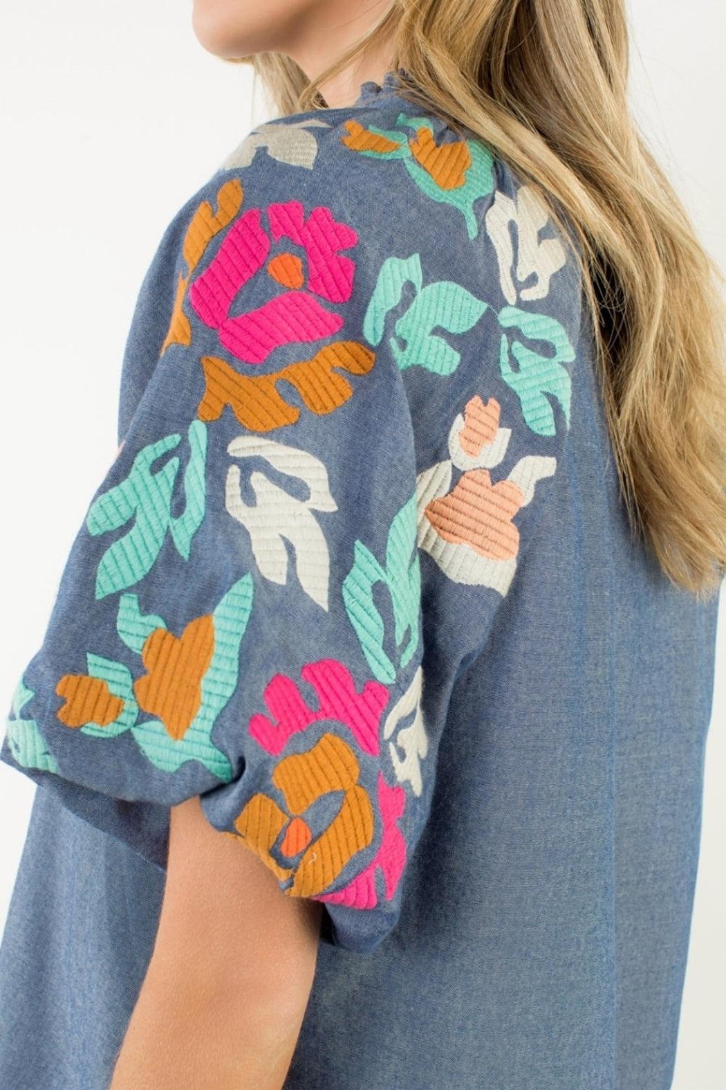 Embroidered Puff Sleeve Product Image