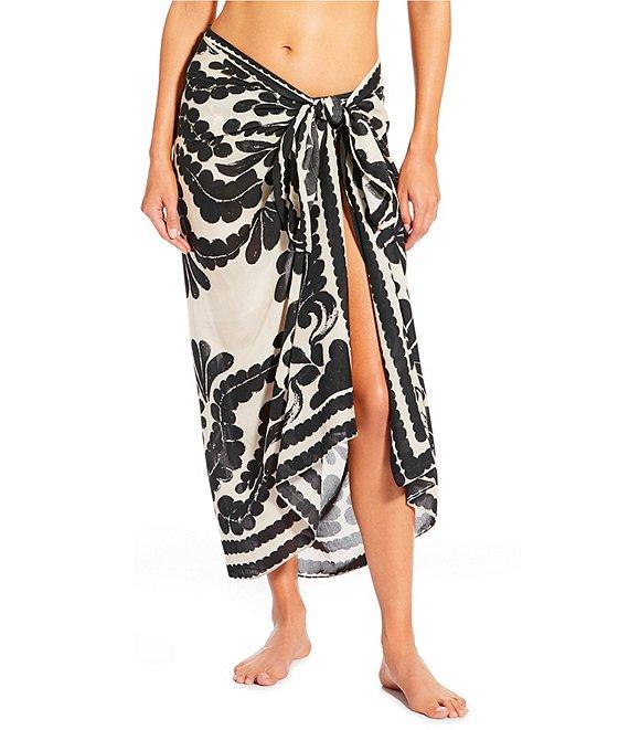 Antonio Melani Talavera Print Classic Self Tie Pareo Sarong Swim Cover-Up Product Image