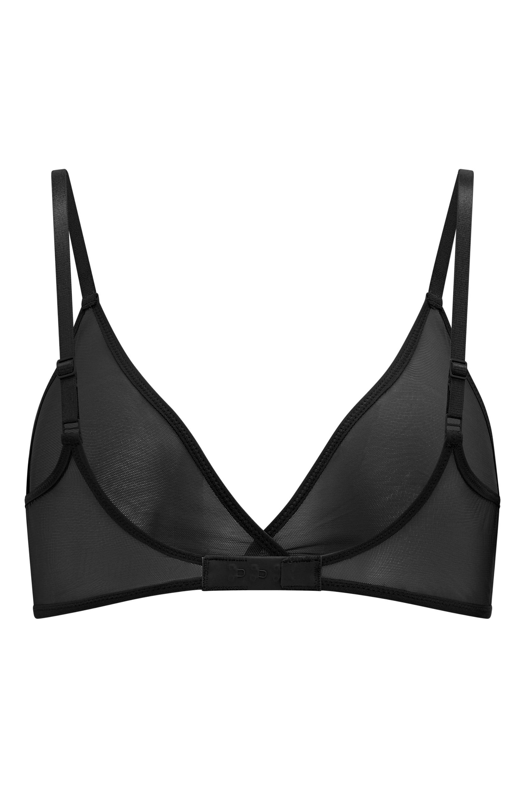 Soft Mesh Single Layer Triangle Bra in Black Product Image