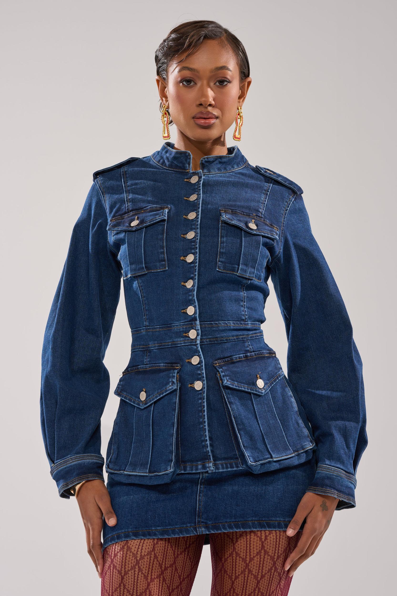 CRAZY FOR YOU LONG SLEEVE DENIM BUTTON DOWN Product Image