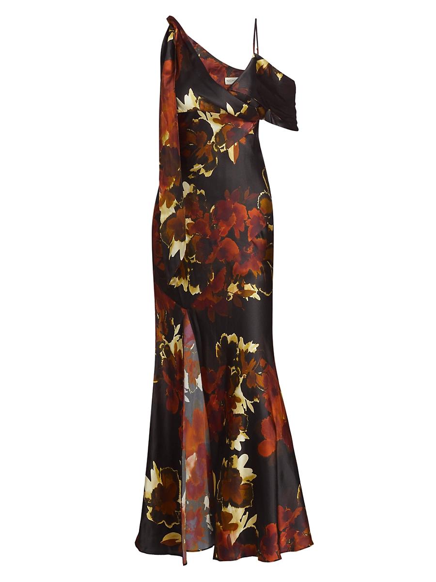 Womens Mirabelle Asymmetric Silk Gown Product Image