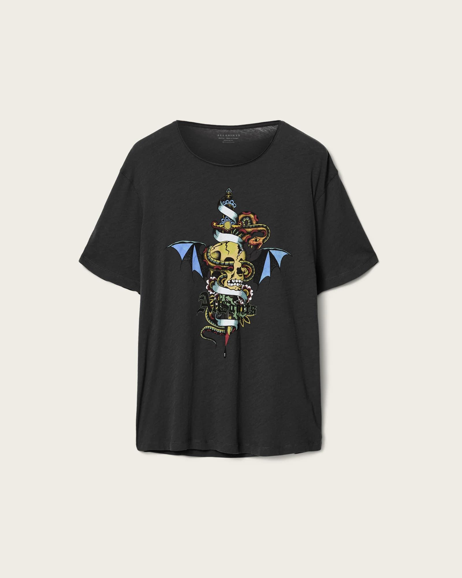 Sabre Graphic T-Shirt Washed Black | ALLSAINTS US Product Image