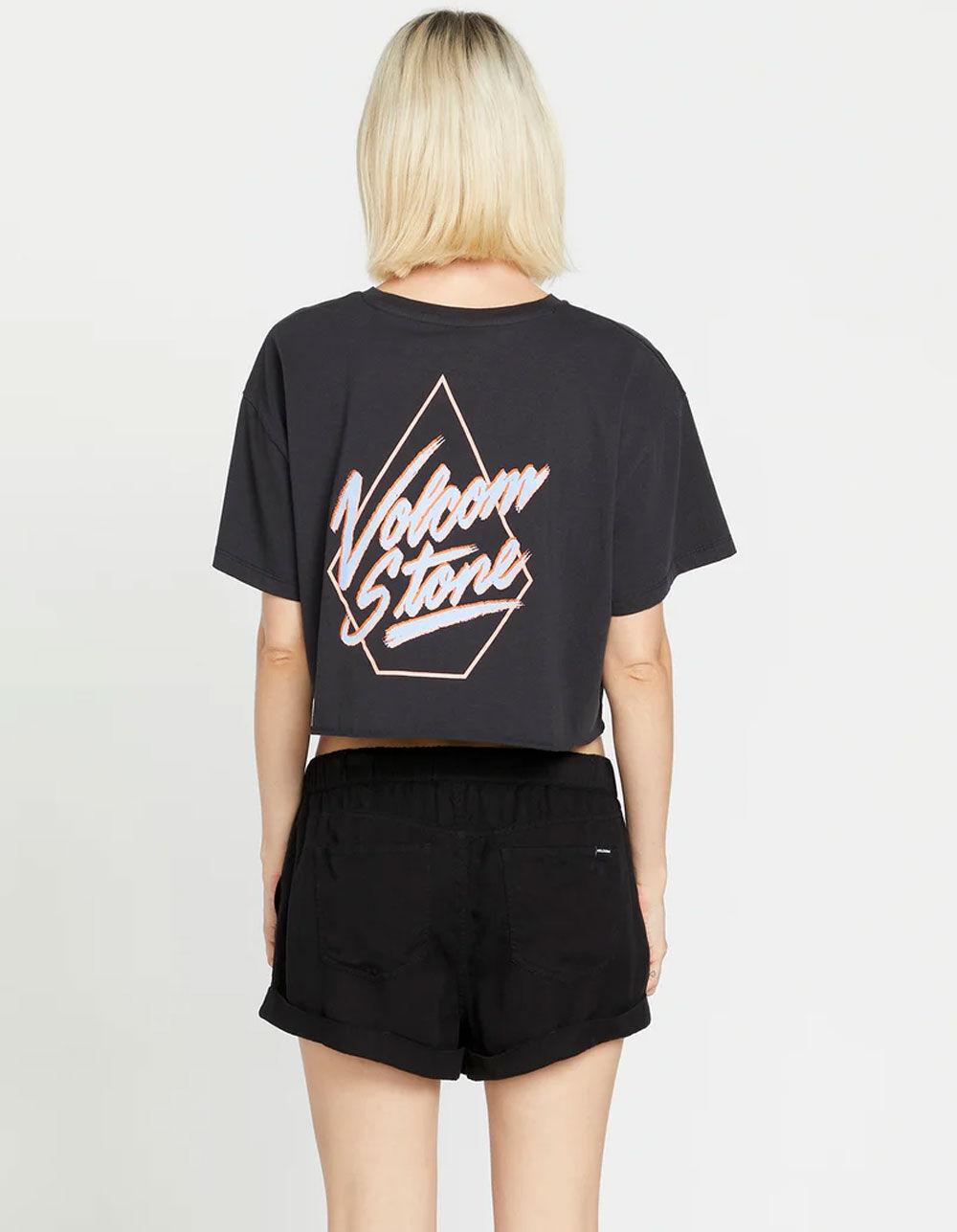 VOLCOM Just A Trim Womens Crop Tee - BLACK Product Image