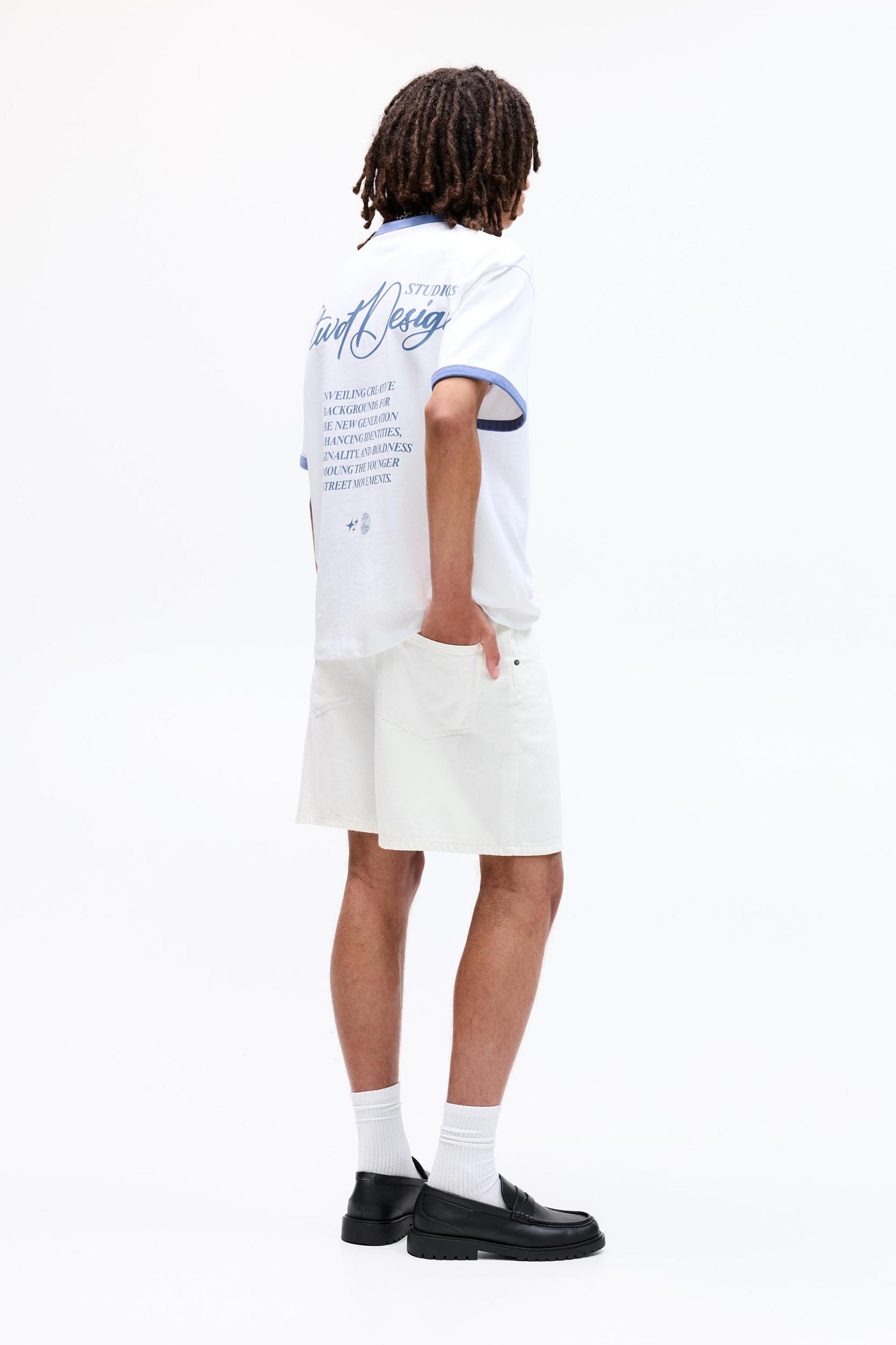 Denim short fit Bermuda shorts Product Image