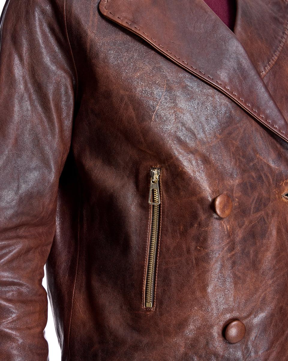 Distressed Leather Jacket Product Image