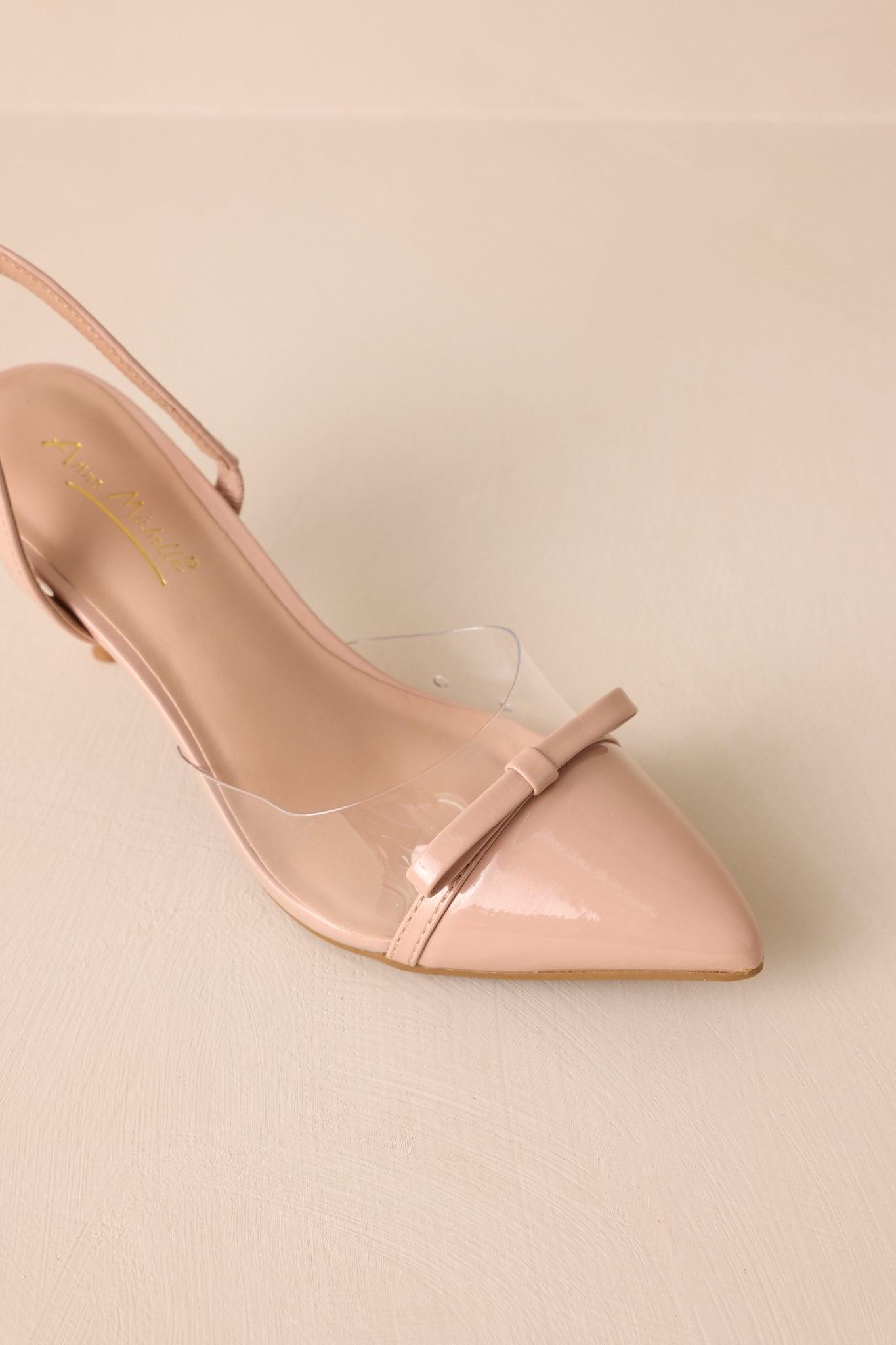 Elegant Lift Beige Slingback Kitten Heels Product Image