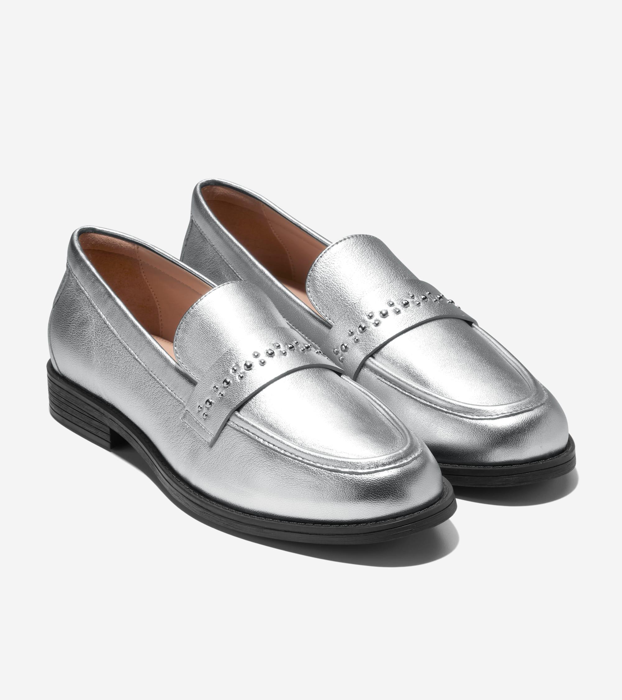 Women's Stassi Embellished Loafers in Silver | Cole Haan Product Image