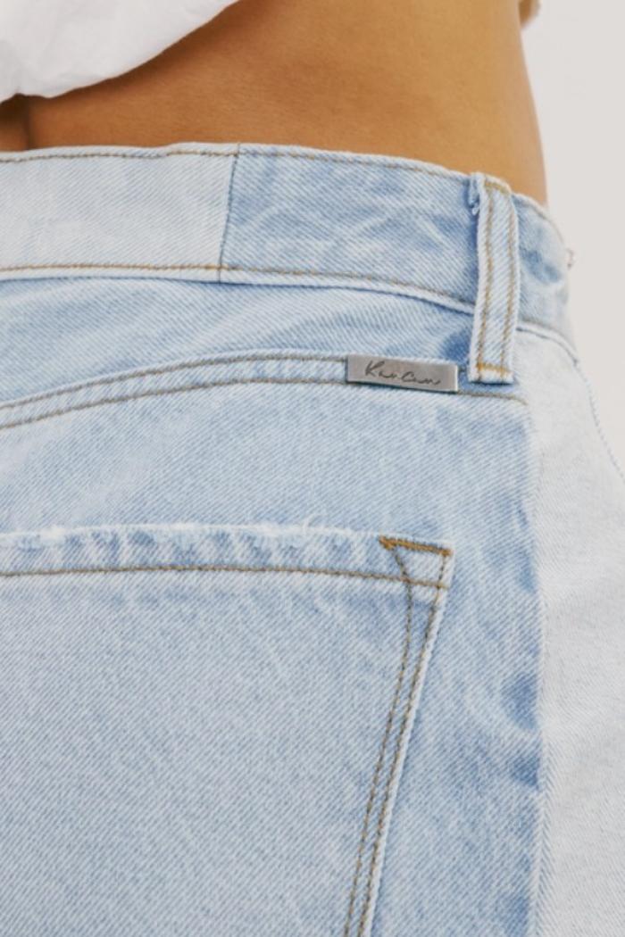 Midi High Rise Denim Contrast Skirt Product Image