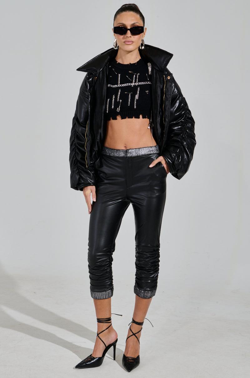 ALWAYS BEST DRESSED CAPRI IN BLACK PU Product Image