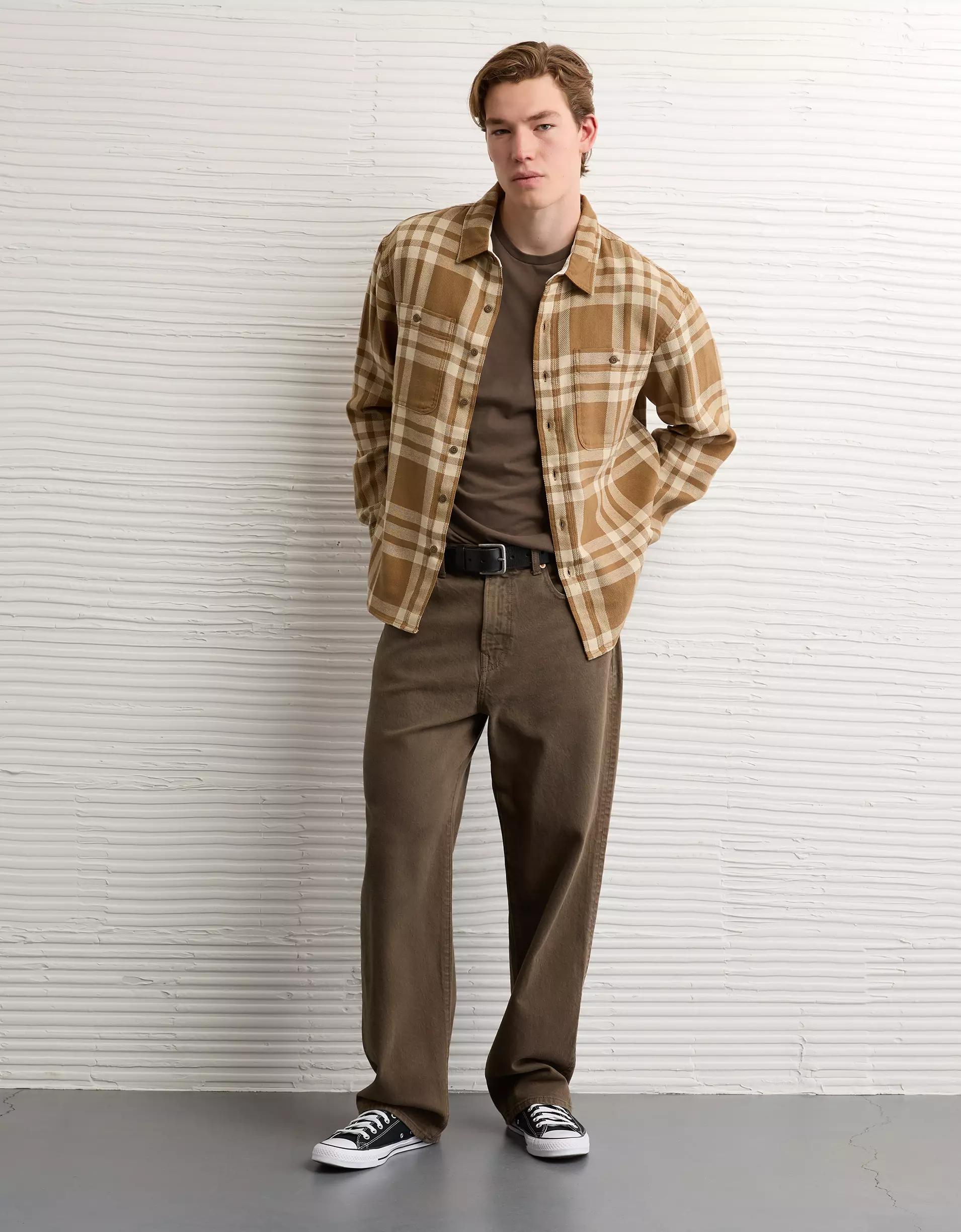 AE Textured Flannel Shirt Product Image