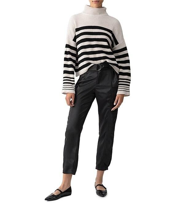 Sanctuary Stay Cozy Chenille Knit Stripe Print Turtleneck Long Sleeve Pullover Sweater Product Image