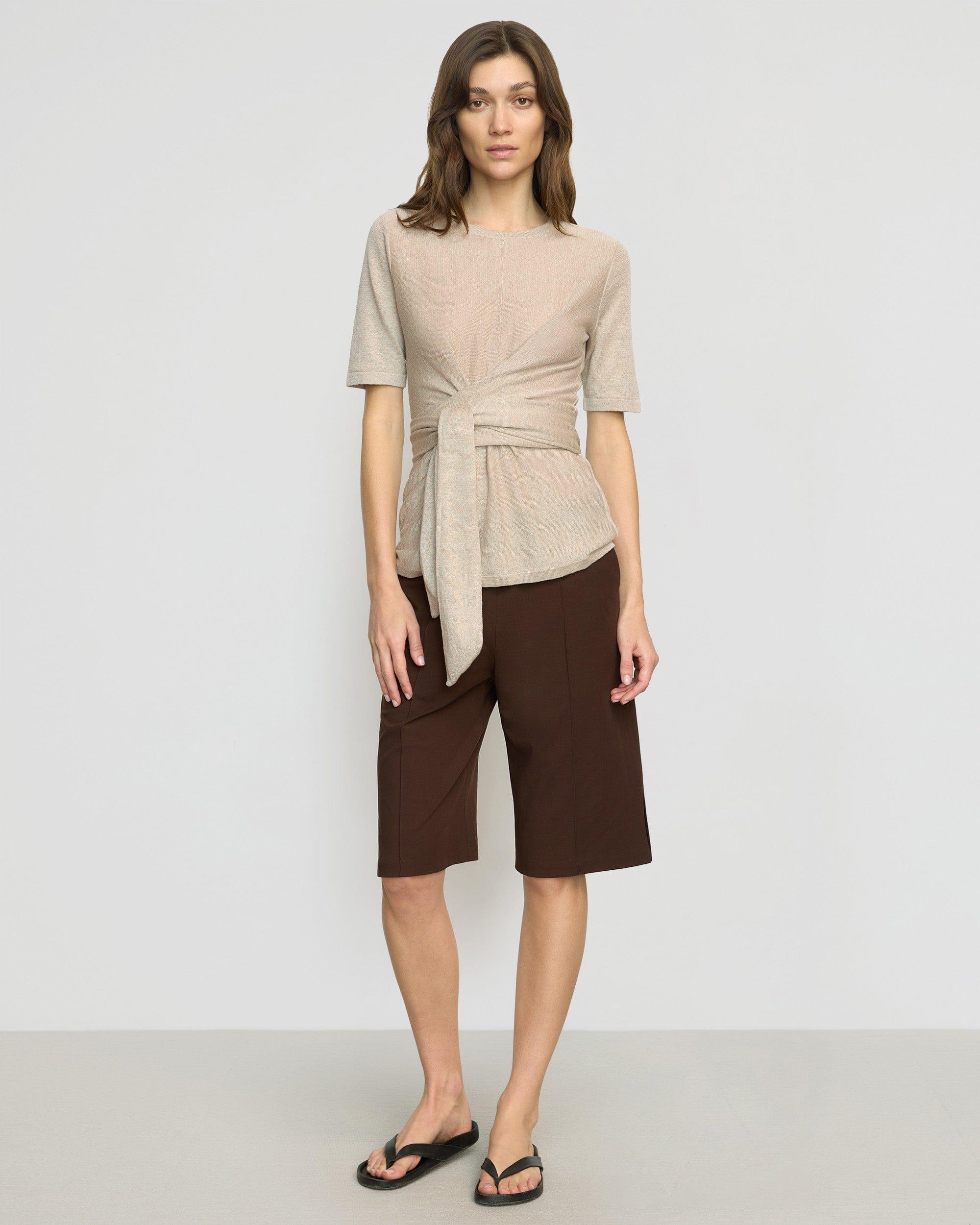 Lark Tie-Front Linen Sweater Product Image