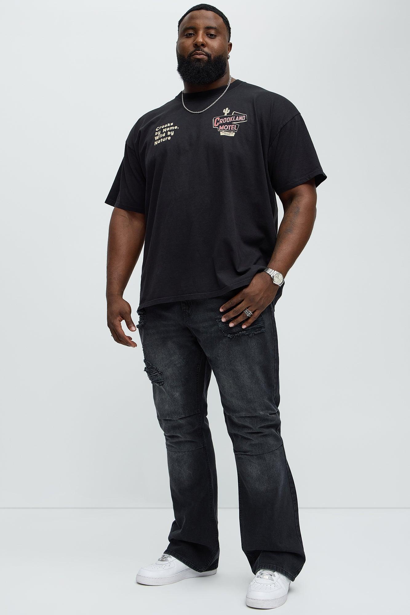 Crookland Oversized Motel Short Sleeve Tee - Black Male Product Image