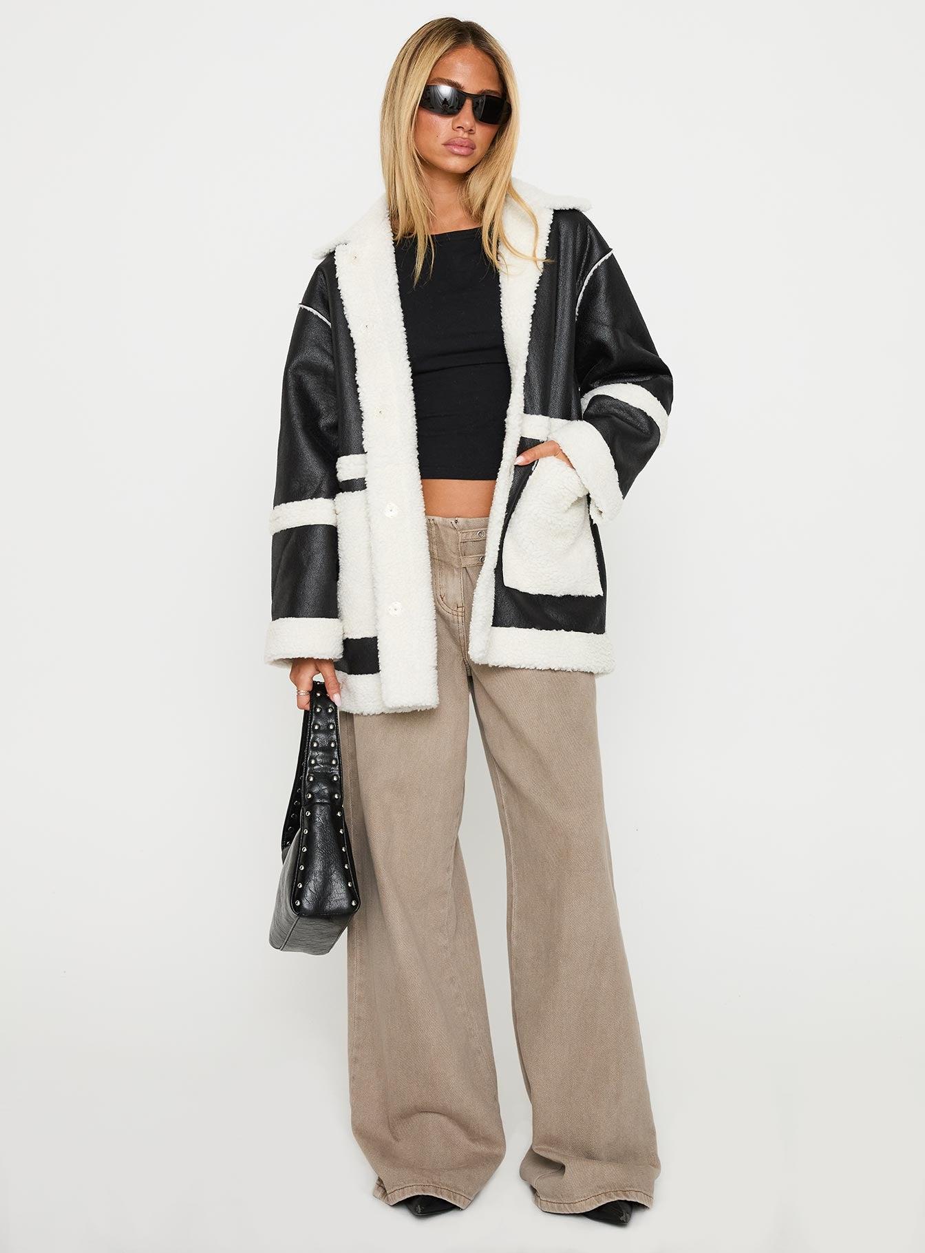 Lexie Faux Leather Jacket Black Product Image