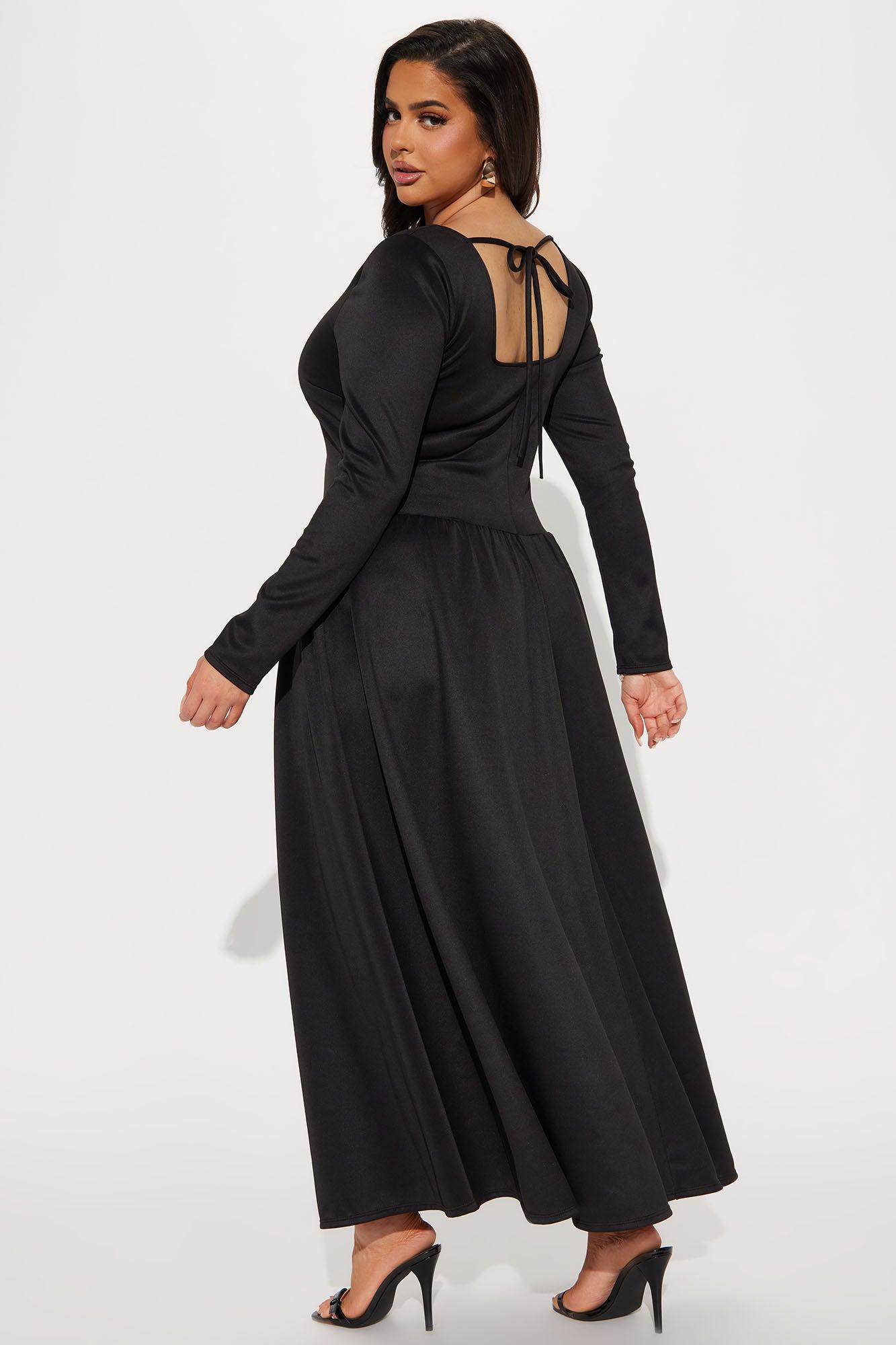 Samantha A Line Maxi Dress - Black Product Image