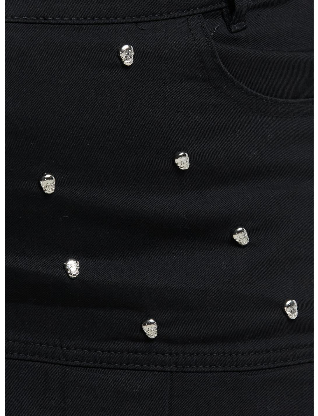 Social Collision Skull Studded Black Mini Skirt Plus Size Product Image