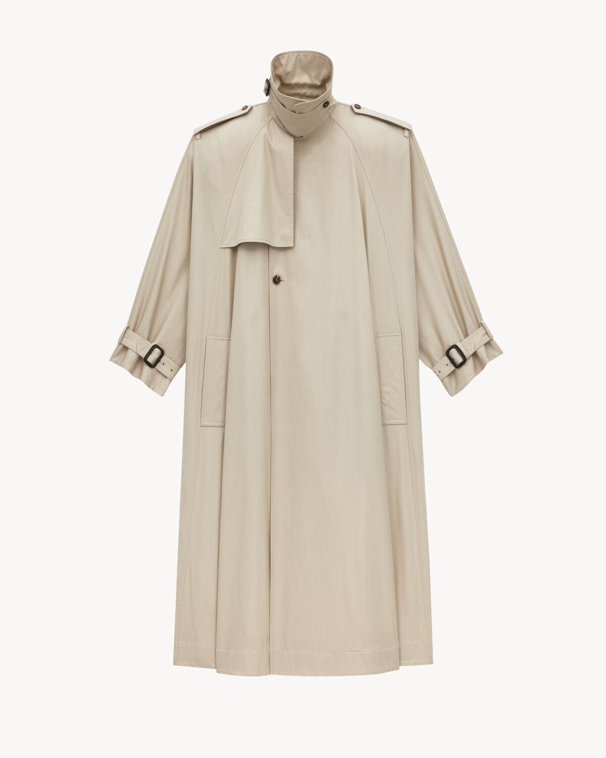 cape trench coat in cotton twill Product Image