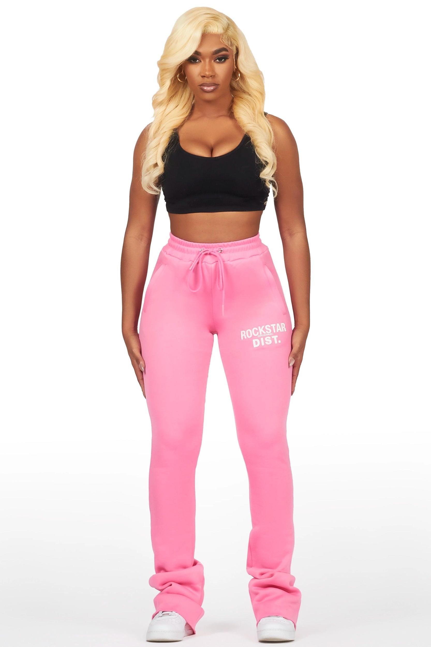 Juliana Bubblegum Pink Super Stacked Track Pant Female Product Image