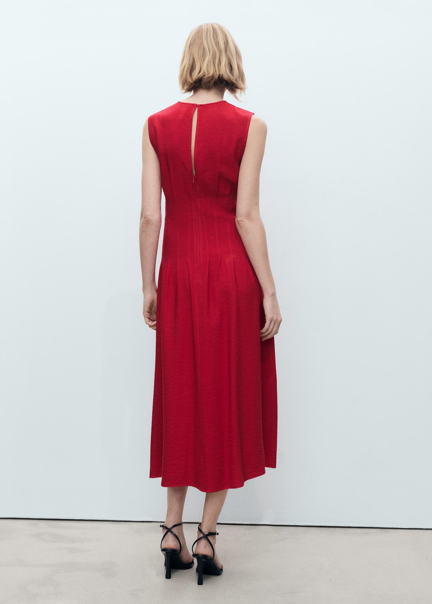 A-line dress with pleats - Women | MANGO USA Product Image
