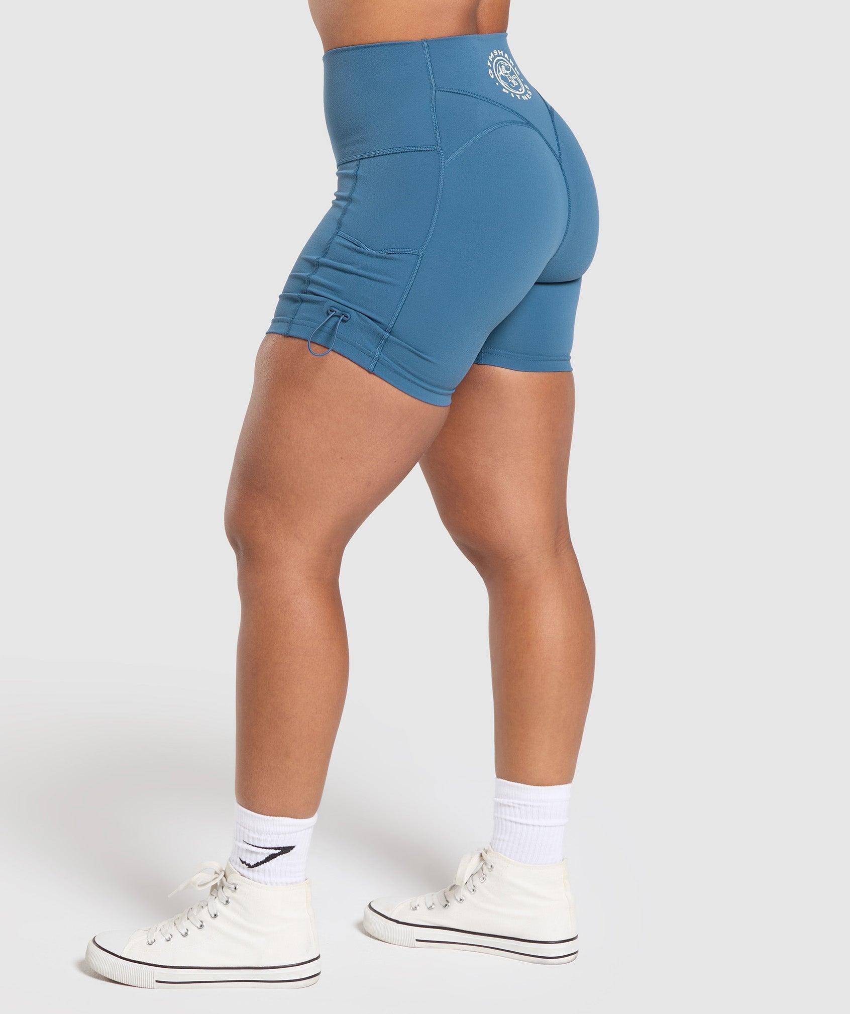 Gymshark Legacy Logo Tight Shorts - Success Blue Female Product Image