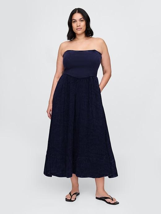 Cotton Gauze Mixed Media Maxi Dress Product Image