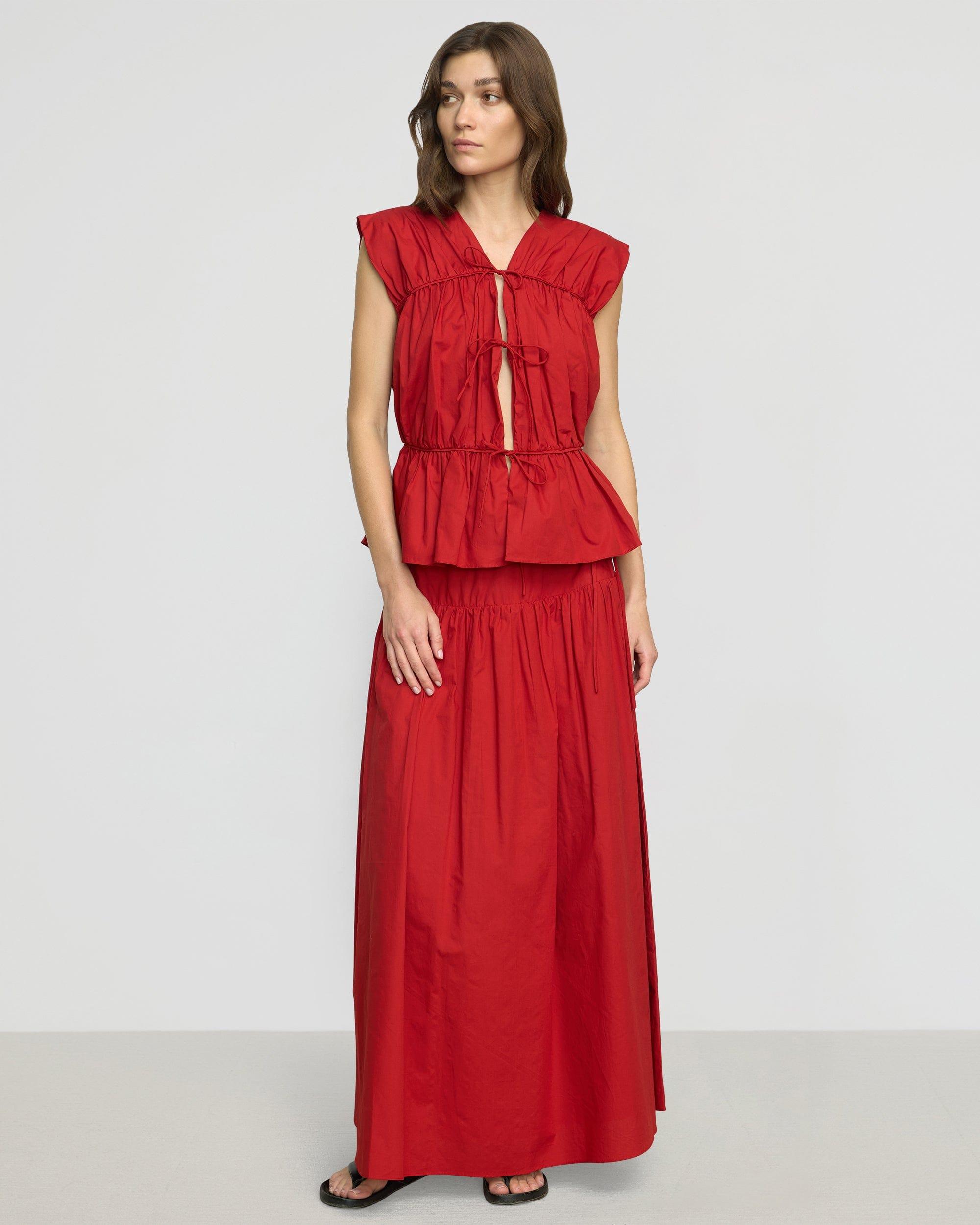 Neha Tie-Front Organic Cotton Blouse Product Image