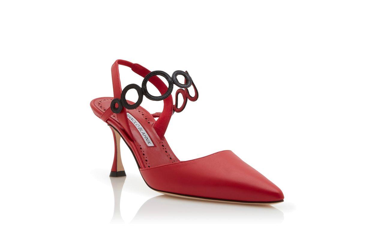 SIDI Red Nappa Leather Slingback Pumps Product Image