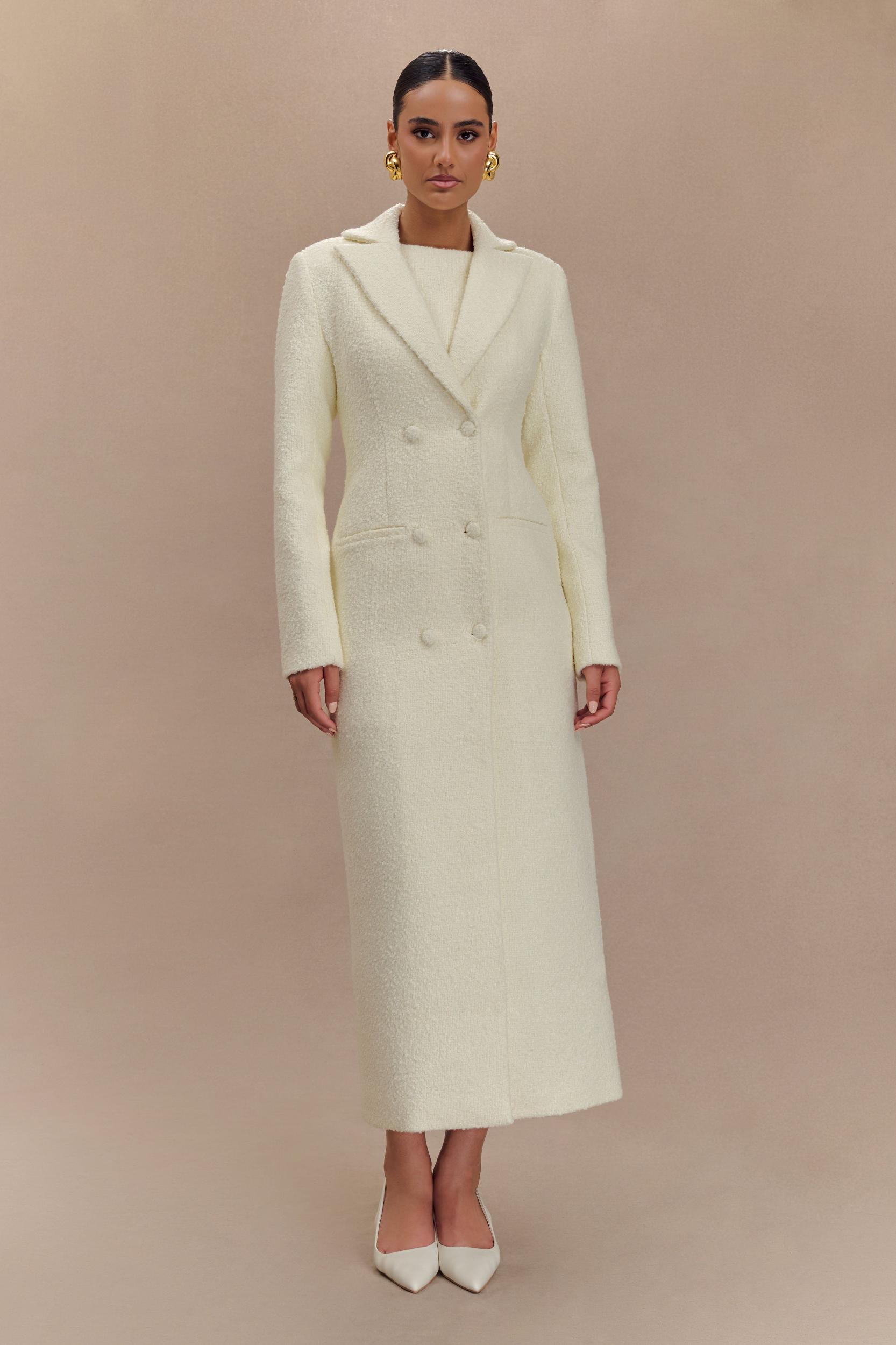 Carver Boucle Coat - Ivory Product Image