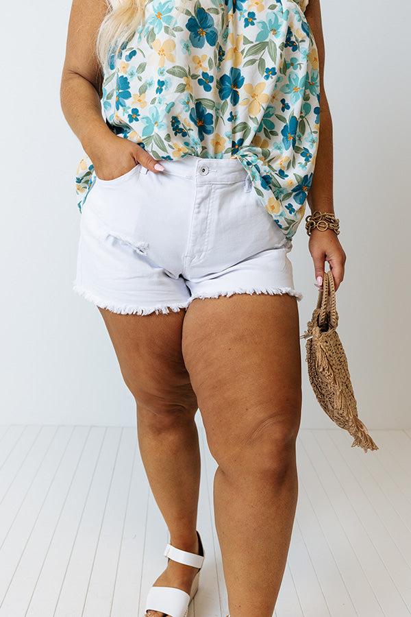 The Turnbow High Waist Distressed Shorts Curves Product Image