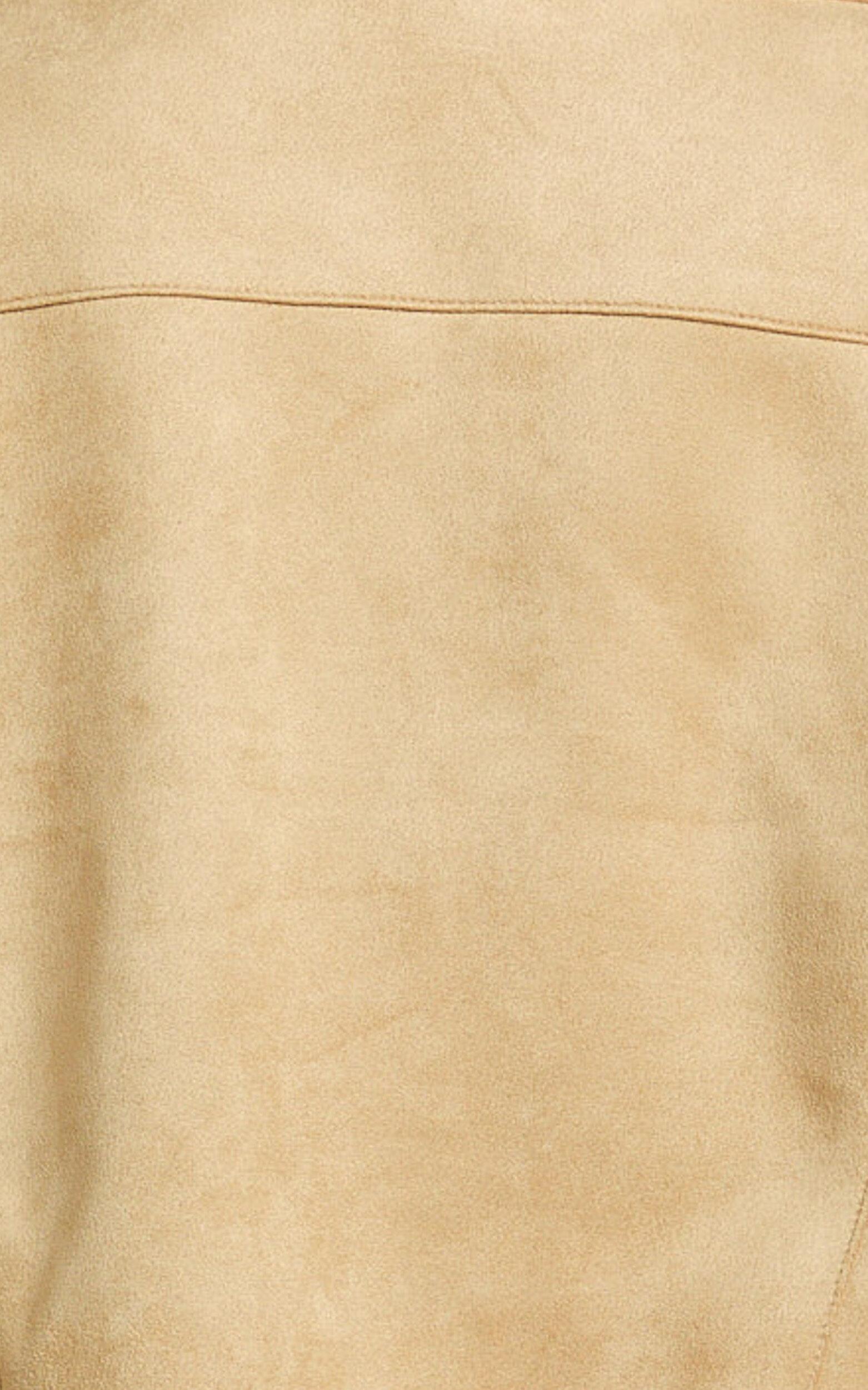 Welmina Jacket - Suede Collared Fitted Jacket in Sand Product Image