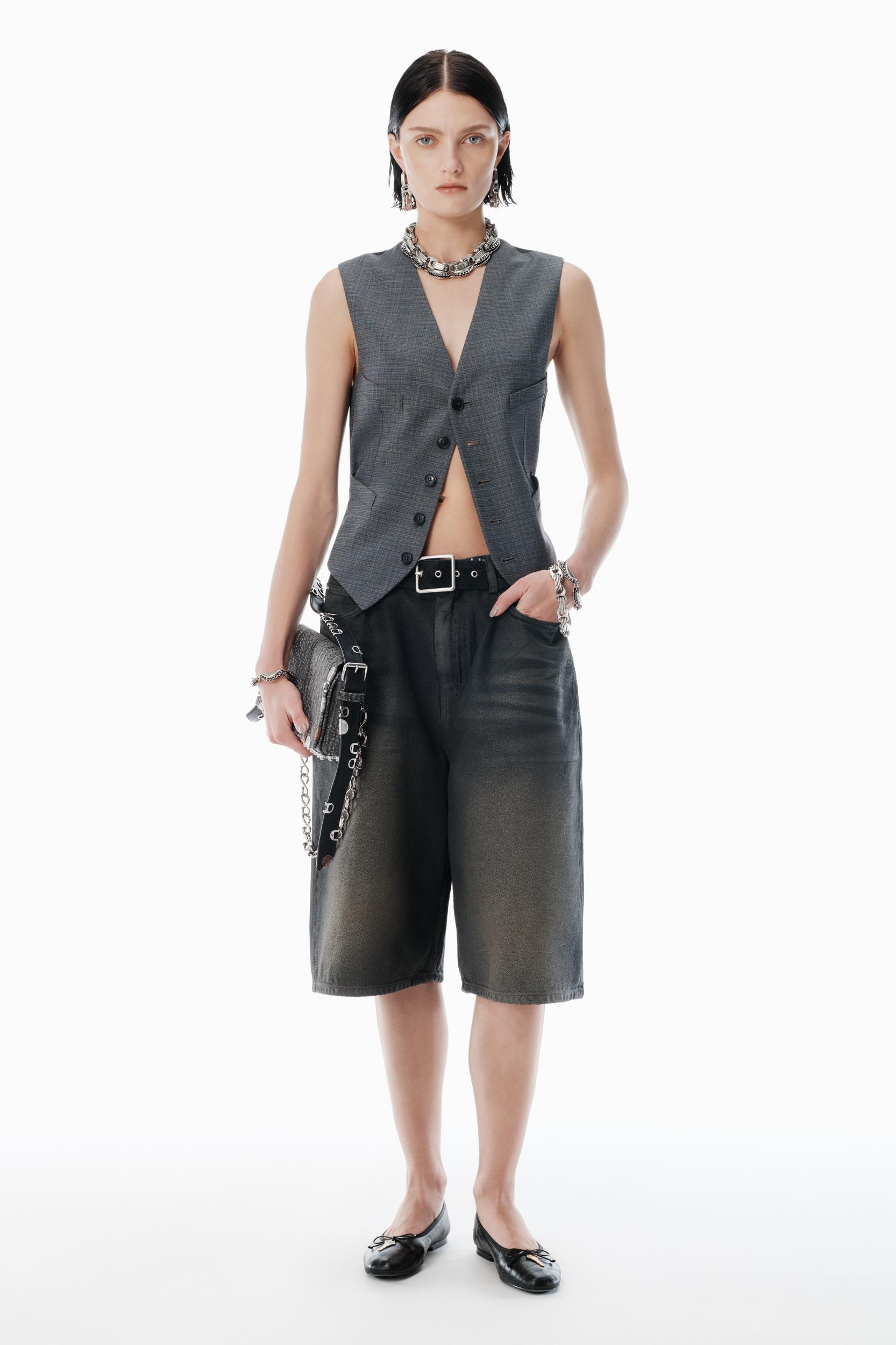 Grey Wool-blend Vest With Chain-link Product Image