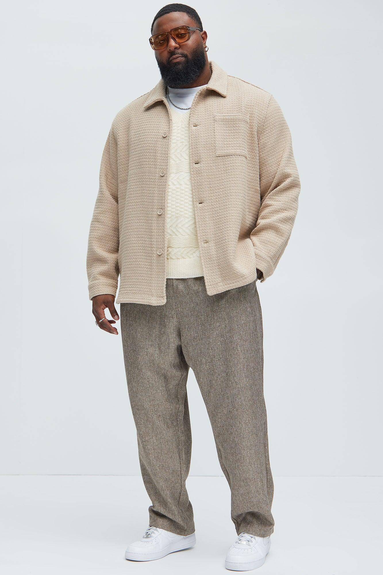 Linden Textured Button Up Shirt - Tan Product Image