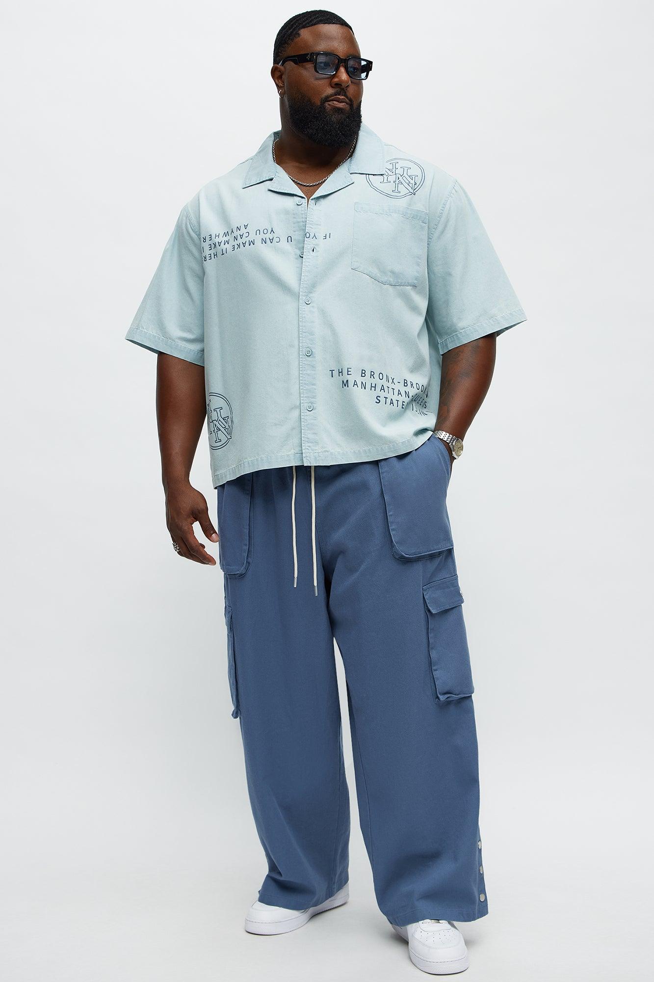 Baggy Play Your Cards Right Cargo Pants - Blue Product Image