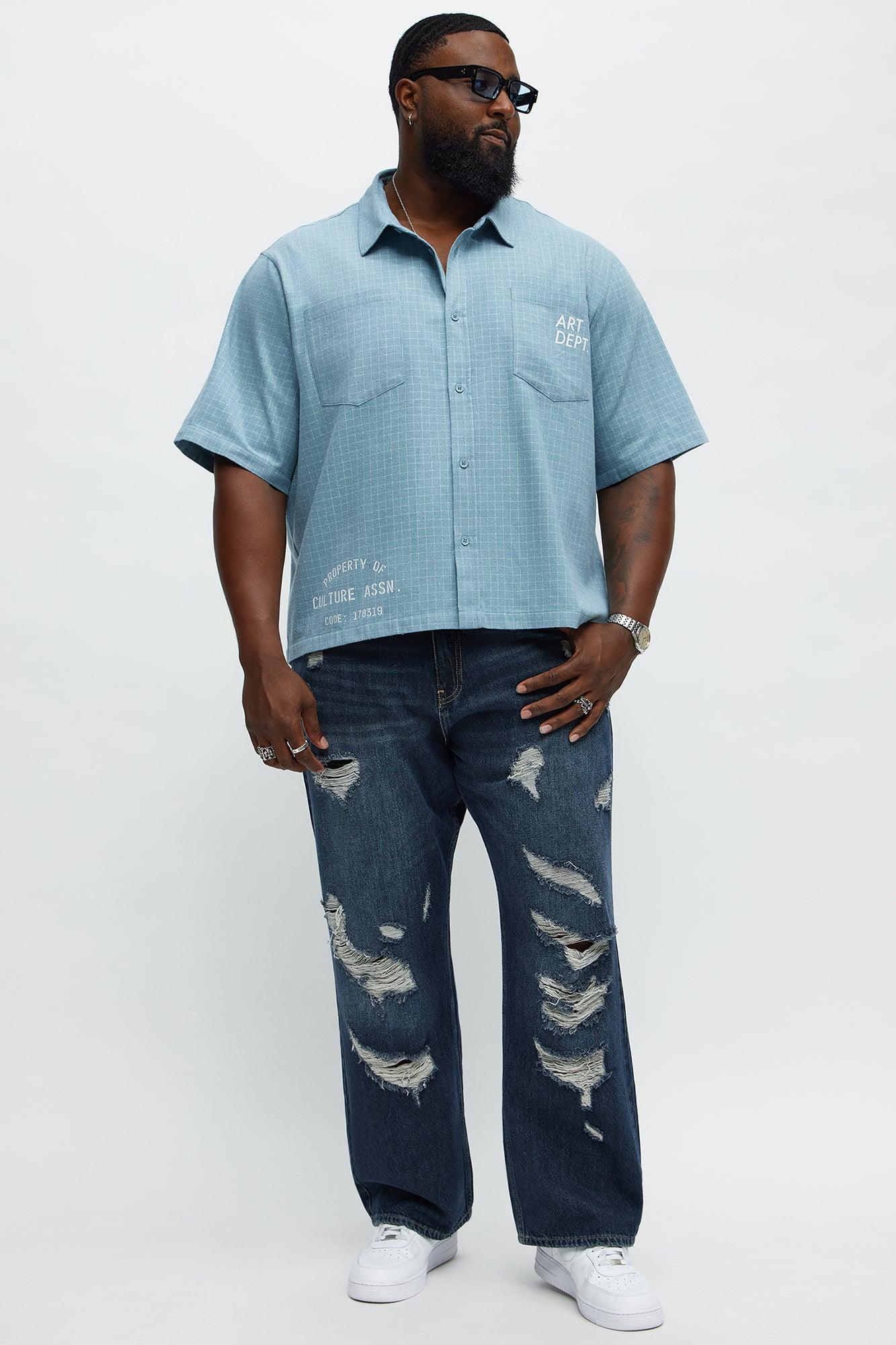 Breezy Distressed Straight Jeans - Dark Wash Product Image