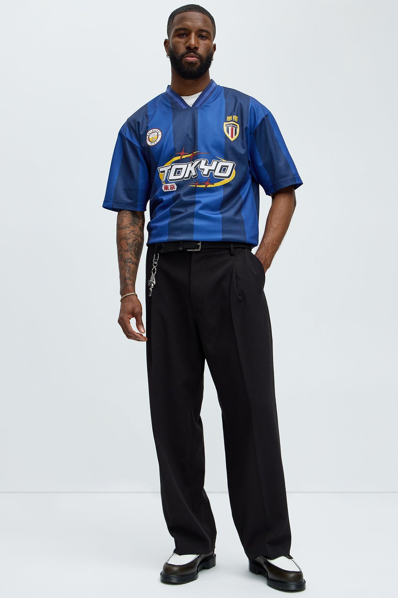 Tokyo Striped Short Sleeve Soccer Jersey - Navy/combo Product Image