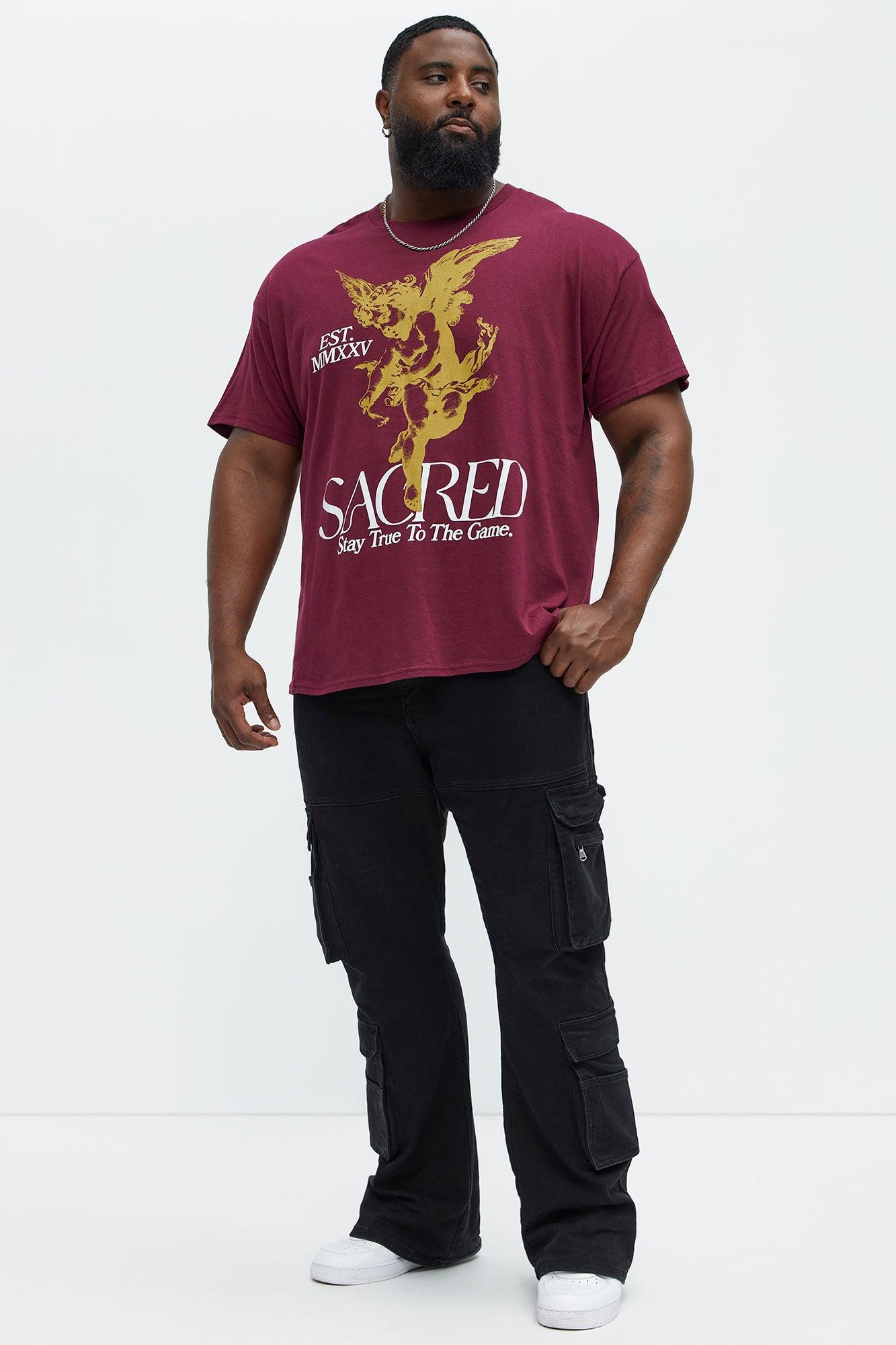 Sacred Angel Short Sleeve Tee - Burgundy Product Image